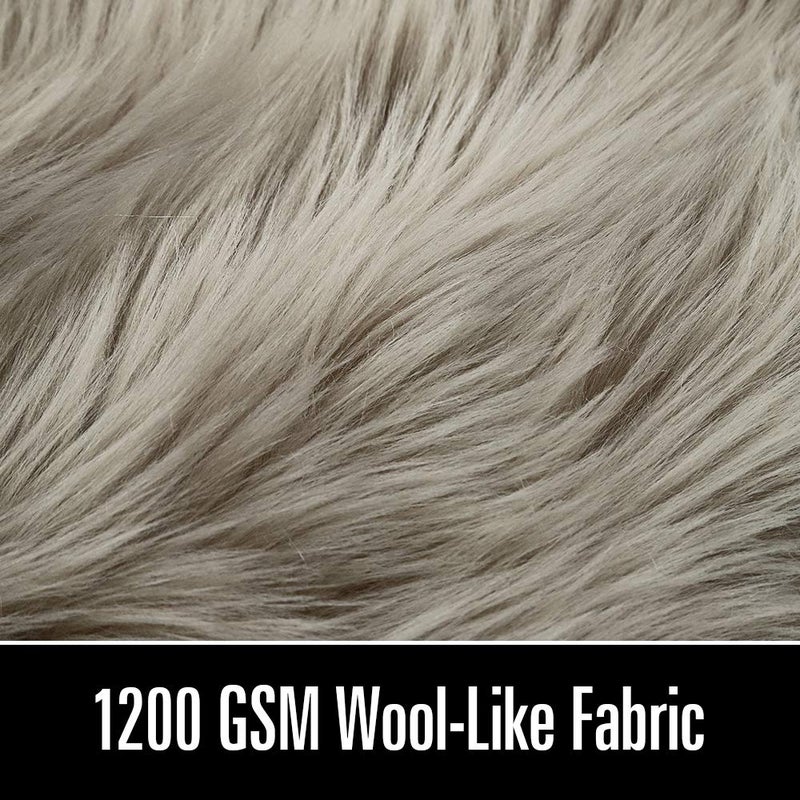 LOCHAS Soft Fluffy Faux Fur Rugs for Bedroom Bedside Rug 2x4 Feet, Washable, Furry Sheepskin Area Rug for Living Room Girls Room, Luxury Shag Carpet Home Decor, Beige - Image 4
